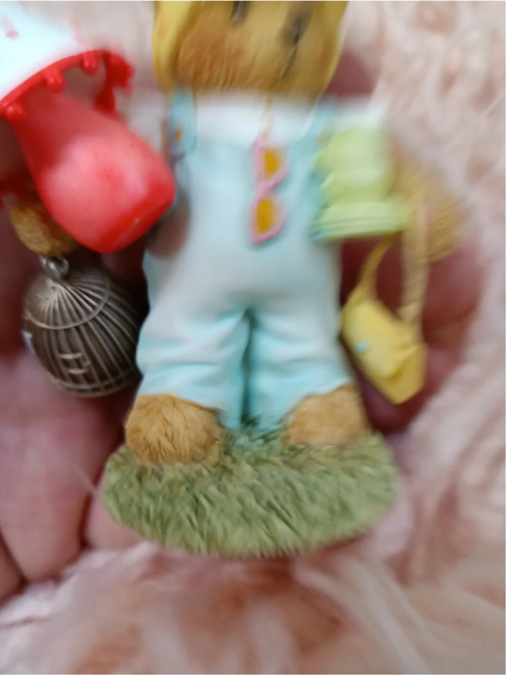 Cherished Teddies Nicole Girl Bear with Lamp, Birdcage & Purses Thrift Shopper